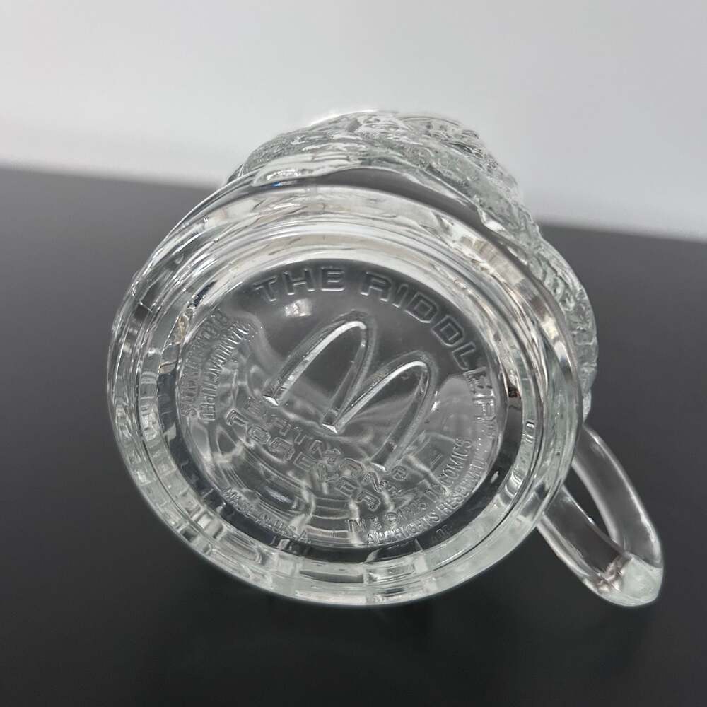 1995 McDonald’s Batman Forever THE RIDDLER Embossed Glass Mug DC Comics - Picture 3 of 5